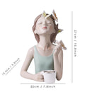 ARTLOVIN Butterfly Fairy Figures Girl Figurines Resin Tabletop Statues Creative Characters With Metal Gold Tray Home Decor Craft