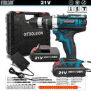 2 Speed 21V Impact Drill Impact Screwdriver Electric Wireless Power Tools Lithium-Ion Battery For Drilling In Steel Wood Ceramic