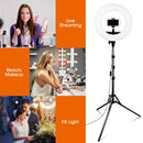 Travor 12-Zoll-Ringlicht, zweifarbig, dimmbar mit Stativ, 45 W, 384 LEDs, für Live-Video-Streaming, Fotografie, Make-up-Ringlicht