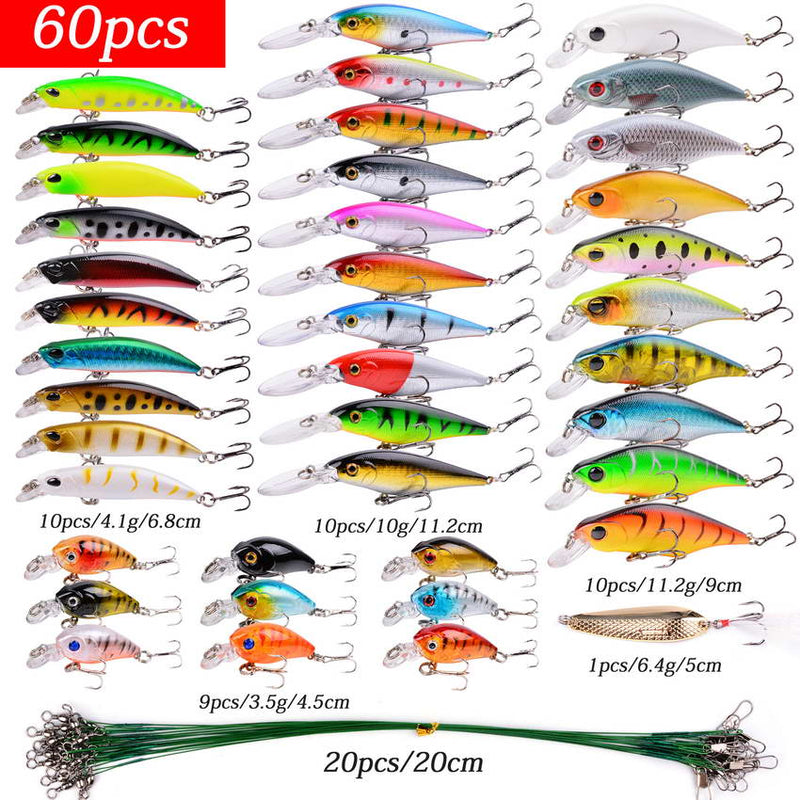 Aorace Fishing Lure Set Fishing Hard Bait Mini Minnow Floating Swing Crankbait Crazy Wobblers Artificial Bionic Crank Lures