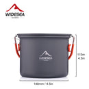 Widesea Camping Supplies Aluminum Hanging Pot Kitchen For Outdoor Cooking Nonstick Cookware 2~3 Persons For Tourism Hike Picnic