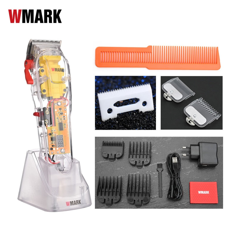 WMARK NG-108 NG-118 estilo transparente cortadora de cabello recargable cable profesional y cortadora de cabello NG-202 inalámbrica