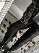 Mozuleva Winter Thicken Women Harem Pants Casual Drawstring Twisted Knitted Pants Femme Chic Warm Female Sweater Trousers 2021