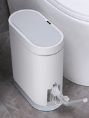 Joybos Narrow Bathroom Smart Trash Can with Toilet Brush,10L Electronic Automatic  toilet Waterproof Smart Sensor Trash Bin