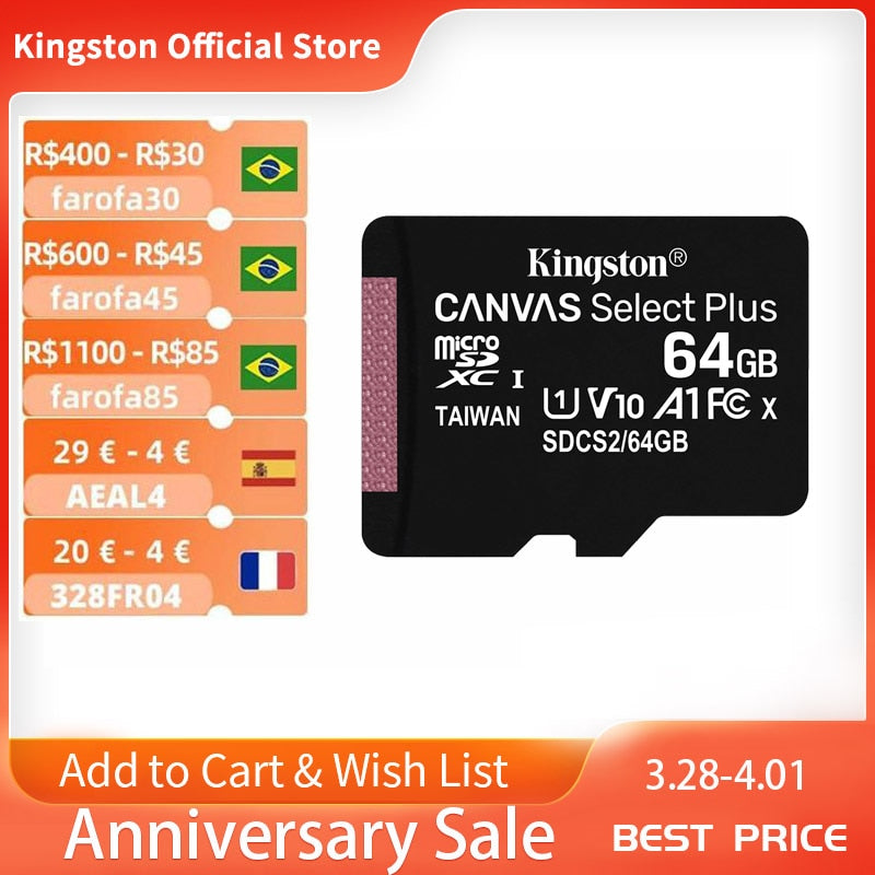 Kingston Micro SD Card Memory Card Class10 carte sd memoria 128GB 32GB 64GB 256GB 16G SD/TF Flash Card 8G 512G microSD for Phone