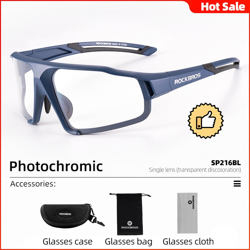 ROCKBROS Photochromic Cycling Glasses Bike Bicycle Glasses Sports Men&