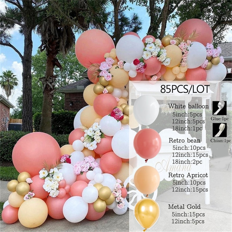 Hot Pink Ballon Girlande Arch Kit Schmetterling Aufkleber Chrome Rose Gold Latexballons für Geburtstag Hochzeit Baby Shower Dekoration