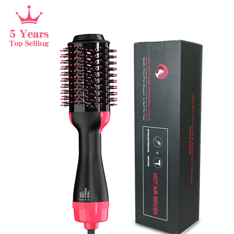 LISAPRO Hot Air Brush &amp;One-Step Hair Dryer  &amp;Volumizer 1000W Blow Dryer Soft Touch Pink Styler Gift&amp;Hair Curler Straightener