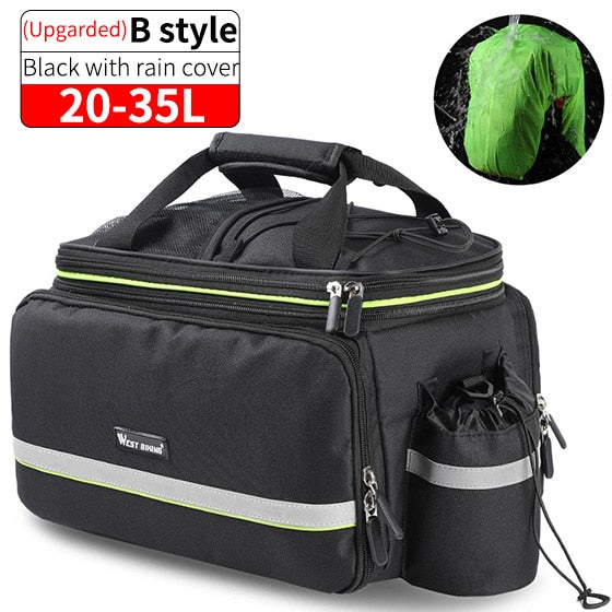 Bolsa impermeable para sillín de bicicleta, reflectante, 20L, gran capacidad, trasera, 3 en 1, bolsa para maletero, portaequipajes de montaña y carretera, bolsas para bicicleta