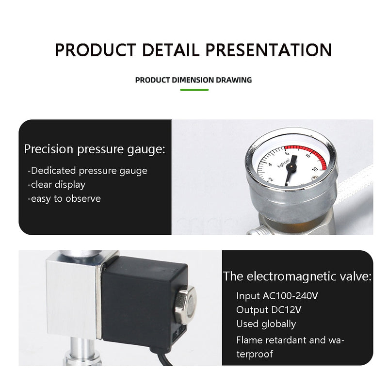 Kit de sistema generador de CO2 DIY para acuario ZRDR generador de CO2, difusor de contador de burbujas con válvula solenoide, para/crecimiento de plantas acuáticas