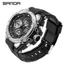 SANDA Brand Men's Watch Military Outdoor Sports Waterproof Watches Dual Display Quartz LED Digital Clock Relogio Masculino