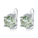 Gem's Ballet 4,08 t pendientes de prasiolita de amatista verde Natural pendientes de tuerca de plata de ley 925 para mujer joyería de regalo de San Valentín