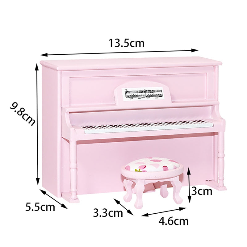 1/12 Dollhouse Miniature Accessories Mini Wooden Classical Piano Simulation Musical Instruments Model Toys for Doll House Decor