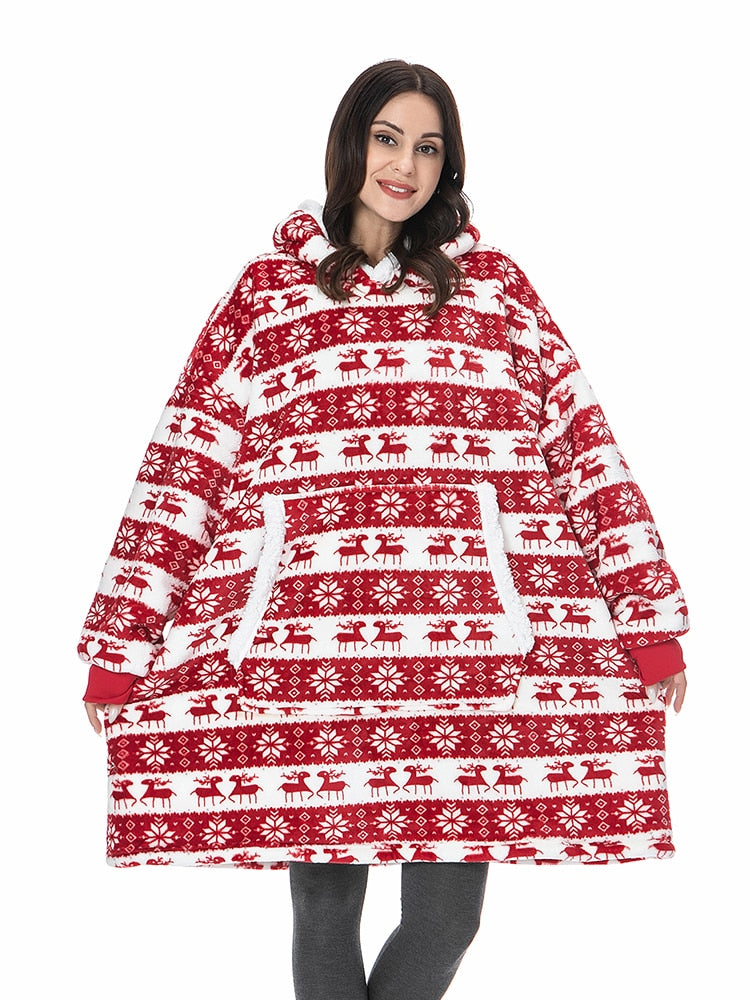 Übergroßes Hoodies-Sweatshirt für Damen, Winter-Hoodies, Fleece-Riesen-TV-Decke mit Ärmeln, Übergröße, Damen-Hoodie-Sweatshirts
