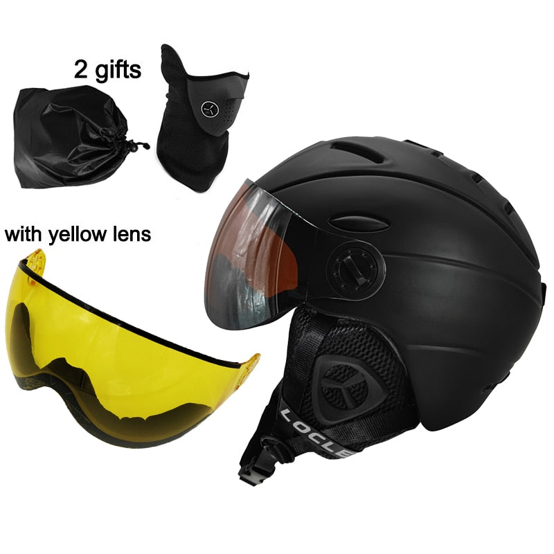 Casco de esquí LOCLE, moldeado integralmente, certificación CE, adultos, hombres, mujeres, niños, deportes al aire libre, nieve, Snowboard, monopatín, casco