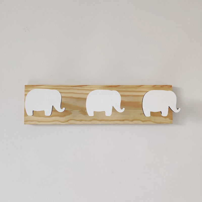 Kids Room Decorative Wooden Hooks White Bunny Dinosaur Natural Wood Hooks For Baby Boys Kids Nursery Room Storage Decoration