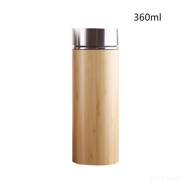 Natural Bamboo Thermos Cup Stainless Steel Bottle Vacuum Flasks Thermoses 12hours Tea Cup