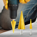 Step Drills 3Pcs Metric Spiral Flute The Pagoda Shape Hole Cutter 4-12/20/32mm HSS Steel Cone Drill Bit Set Step Drill Bit