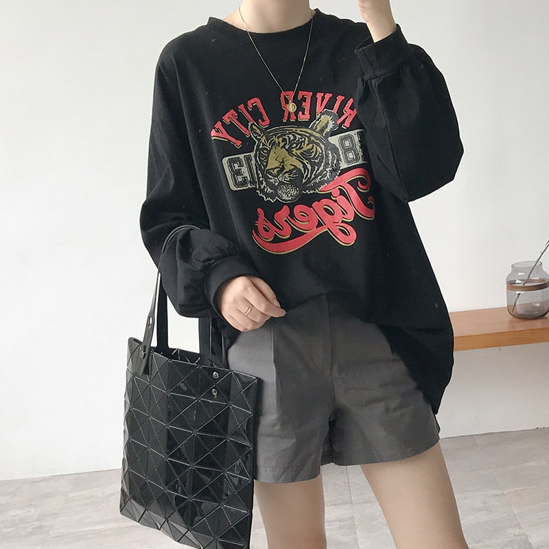 Harajuku long Sleeve Funny cartoon women&