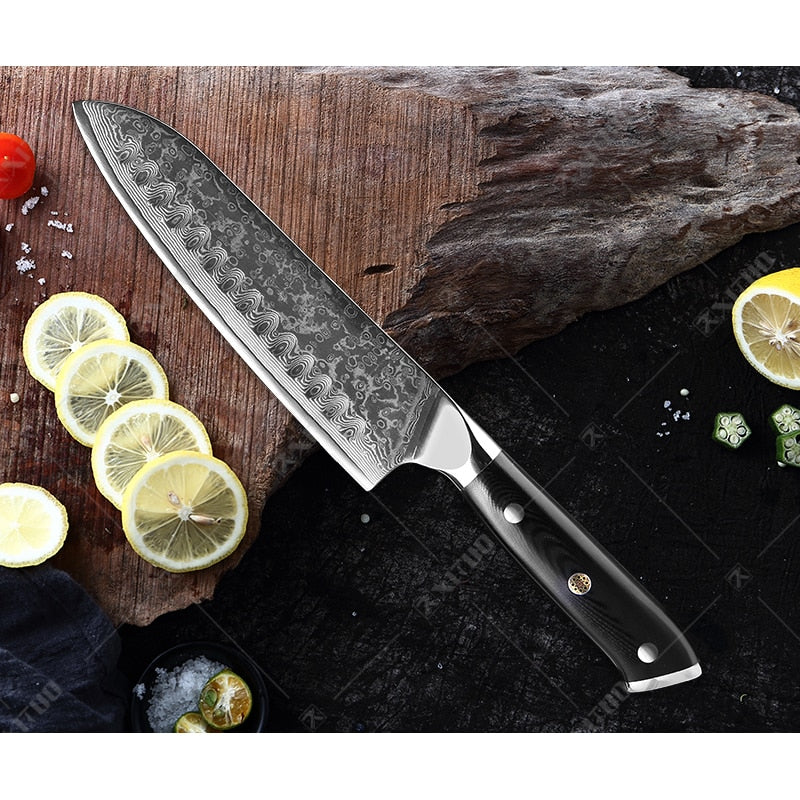 XITUO Damascus Chef Knife 1-8PCS Professional Japan Sankotu Cleaver Bone Knives Utility Kiritsuke Paring Kitchen Knife Cooking