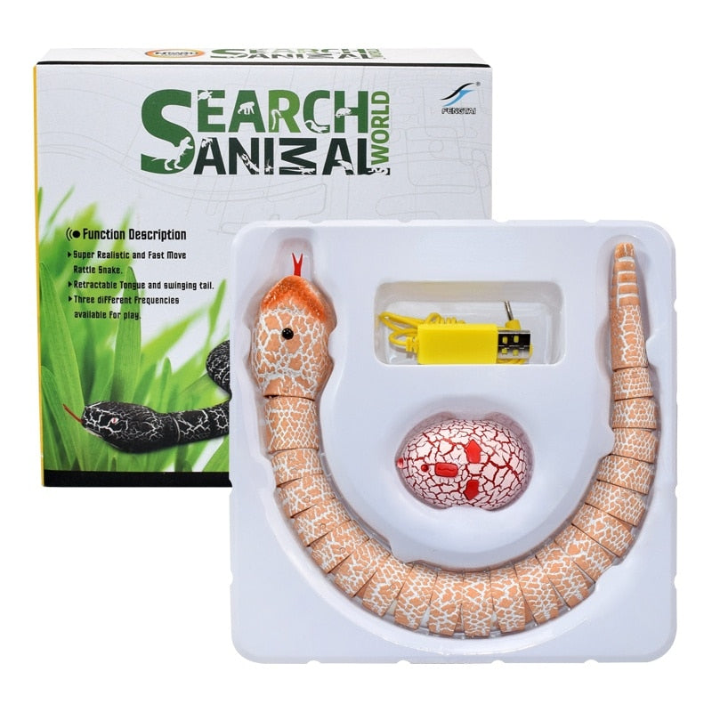 RC Animal Infrared Remote Control Snake with Egg Rattlesnake Kids Electric Toy Trick Mischief Toys Children Funny Novelty Gift