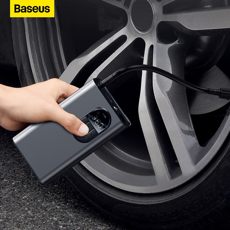 Baseus Portable Inflator Pump Car Air Compressor Smart Digital Tire Pressure Detection Auto Tire Pump for Car Bike Motorcycle