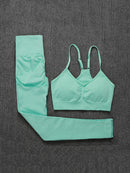 ATHVOTAR Two Piece Set Women Seamless Gym Sports Bra and High Waist Leggings Outfits Solid Color Fitness Tracksuit Women