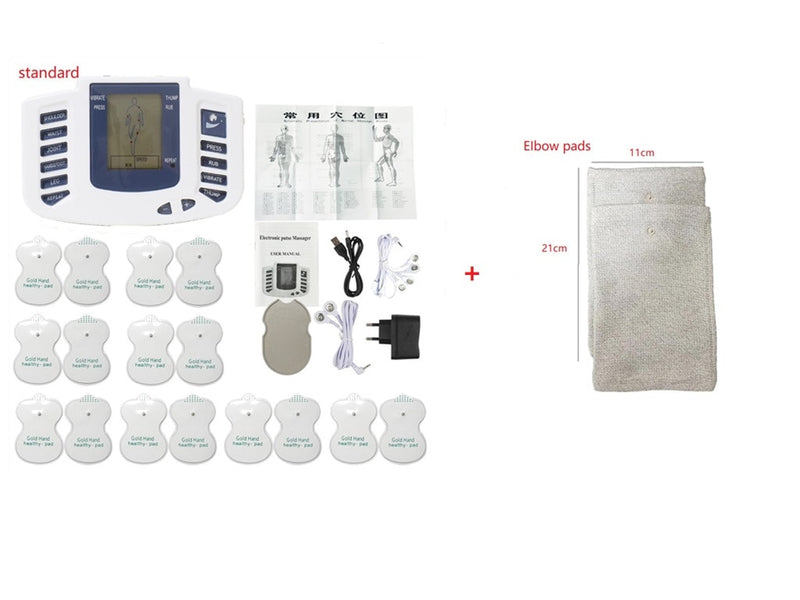 JR-309A Electric Tens Muscle Stimulator Digital Muscle Therapy Full Body Massage Relax 16pads Pulse Ems Acupuncture Health Care