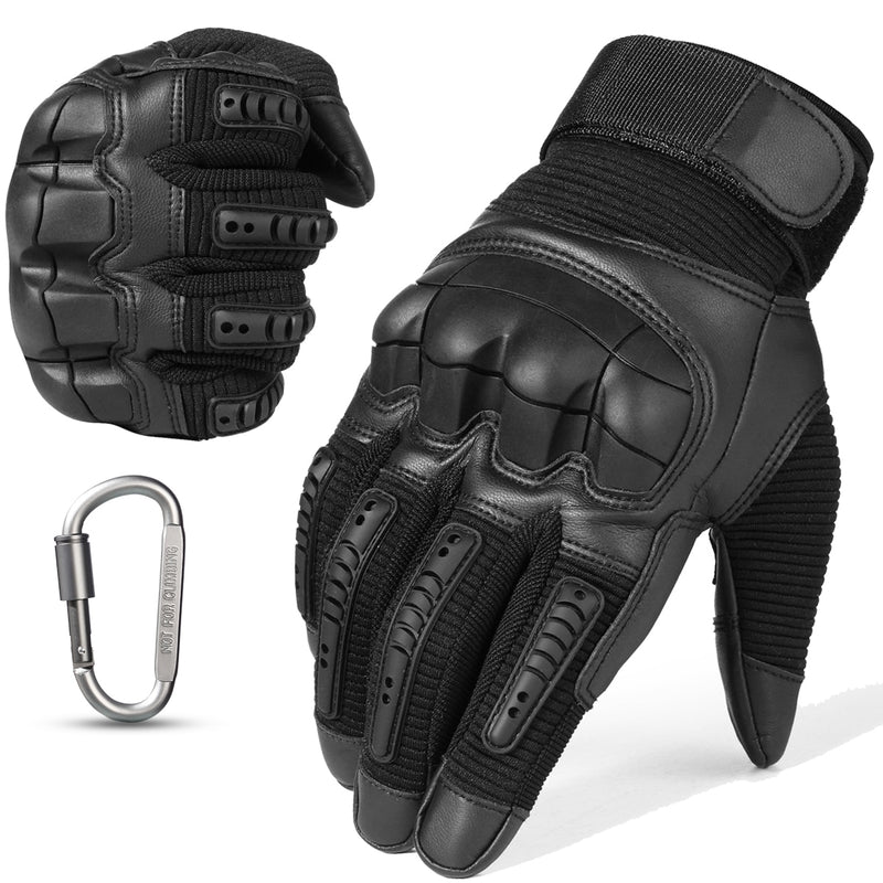 Guantes de cuero con pantalla táctil para motocicleta, Motocross, Moto, Pit Biker, Enduro, equipo de protección, carreras, guante de dedo completo para hombre