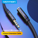 Vention Klinke 3.5 Aux Verlängerungskabel für Auto Laptop Mini PC TV Xiaomi Huawei Stereo 3.5 mm Klinken Kopfhörer Lautsprecherkabel Aux