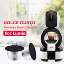 Edelstahl-Kaffeekapseln für Nescafe Dolce Gusto Lumio, nachfüllbare Dolci Gusto, wiederverwendbare Kaffeefilter, gemahlener Tamper
