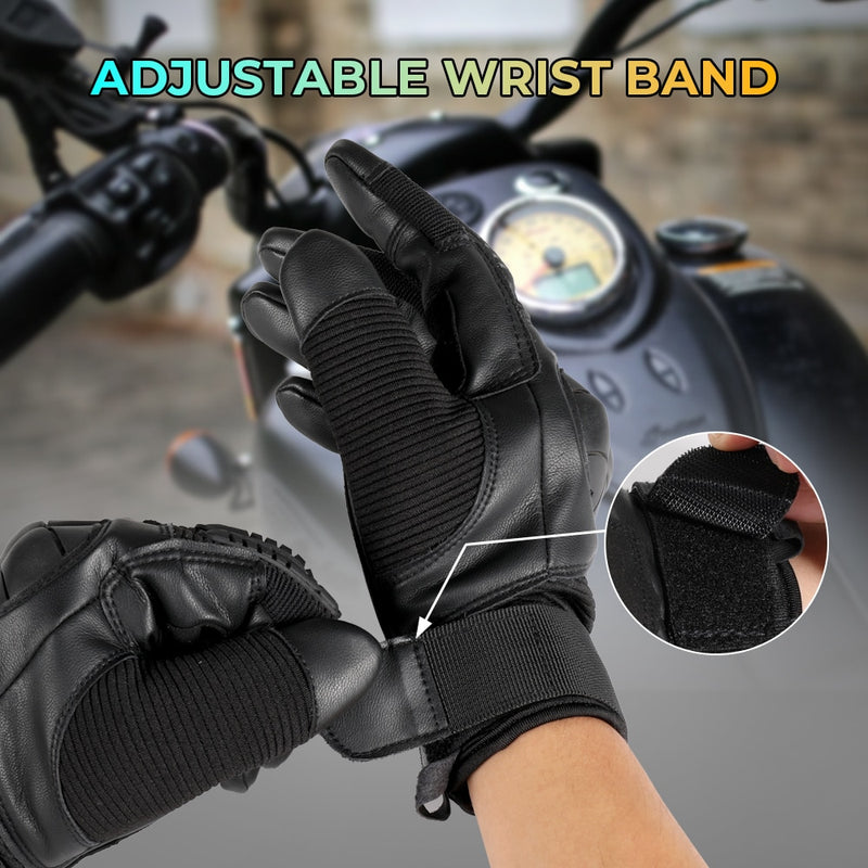 Touchscreen PU-Leder Motorradhandschuhe Motocross Schutzausrüstung Motorrad Moto Bike Racing BMX Vollfingerhandschuh Männer Frauen