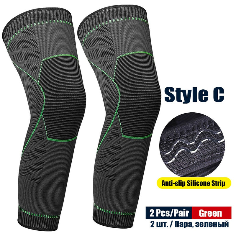 1Pair Sport Full Leg Compression Sleeves Knee Braces Support Protector for Weightlifting Arthritis Joint Pain Relief Muscle Tear