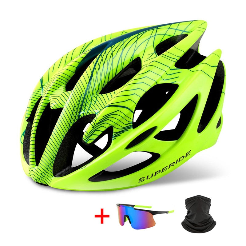 SUPERIDE Outdoor Rennrad Mountainbike Helm mit Rücklicht Ultraleichter DH MTB Fahrradhelm Sportreiten Fahrradhelm