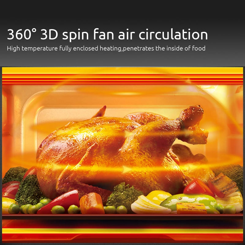 MIUI 10L/12.7QT Electric Air Fryer Oven MI-CYCLONE Rotisserie Dehydrator LED Large Capacity Chicken Frying Machine 5in1