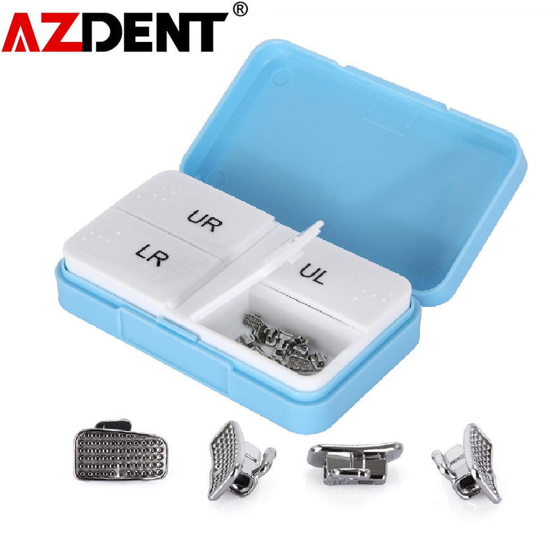 4Pcs/Set  20Sets=80Pcs AZDENT Dental Orthodontic Buccal Tubes 1st Molar Bondable Monoblock Non-Convertible Single Roth MBT 0.022