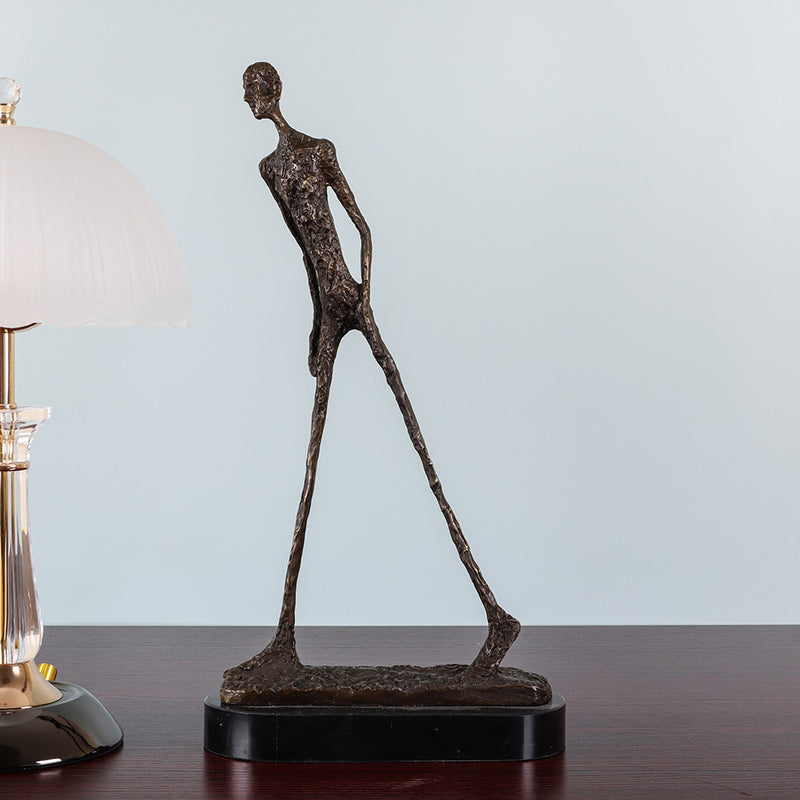 Giacometti Sculpture Bronze Famous Walking Man Statue Reproduction Abstract Skeleton Art Home Decor