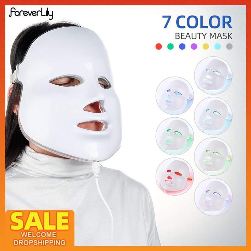 Dropshipping LED Facial Mask LED Light Therapy Beauty Machine Face Lift Mask Anti Wrinkle Skin Tightening Skin Care Massager