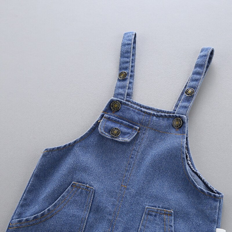 Sommer Kinder Kostüm Kinder Kleine Mädchen Overall Jungen Jeans Baumwolle Denim Baby Kleidung Overall Beiläufig Lose Strampler Latzhose