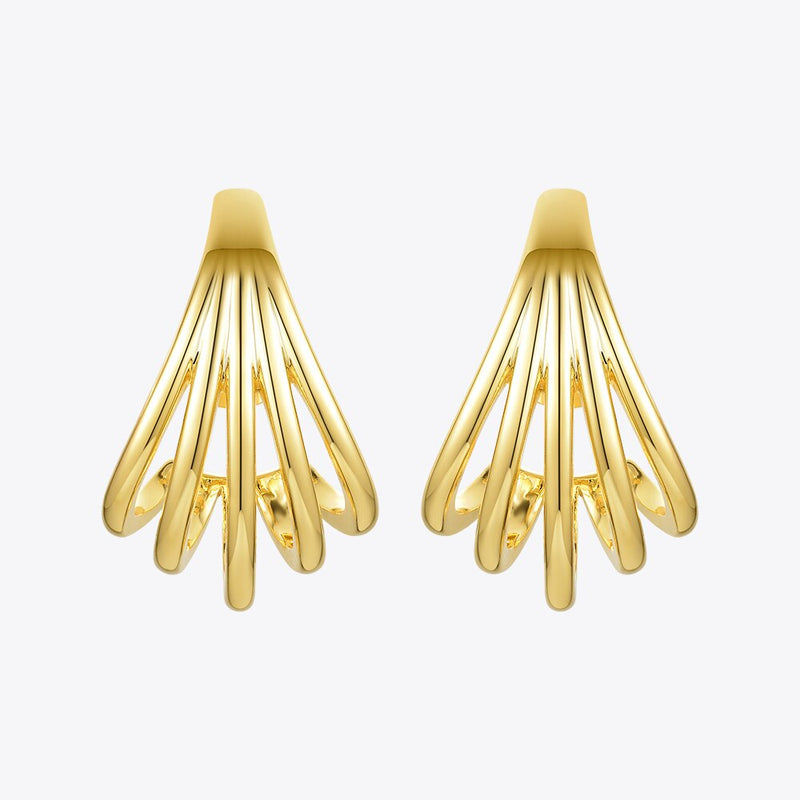 ENFASHION, pendientes de tuerca con líneas geométricas para mujer, pendientes de caracola de Metal de Color dorado, joyería de moda, regalos 2020, Kolczyki E201182