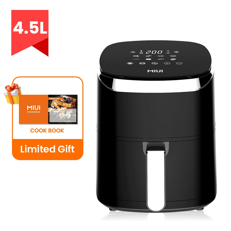 MIUI 4.5L/5L Air Fryer Without Oil Hot Air Electric Fryer with Viewable Window &amp; Touch Screen Home Square Deep Fryer Ocean Heart