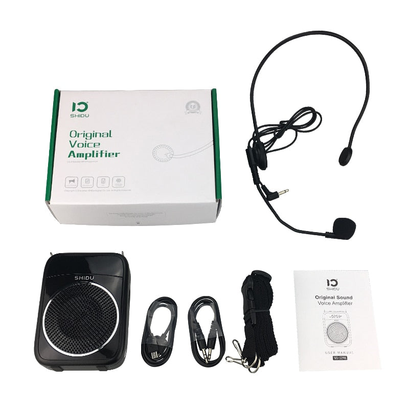 SHIDU 15 W Tragbarer Sprachverstärker Kabelgebundenes Mikrofon AUX-Aufnahme Persönlicher Audio-Bluetooth-Lautsprecher Für Lehrer Ausbilder S298