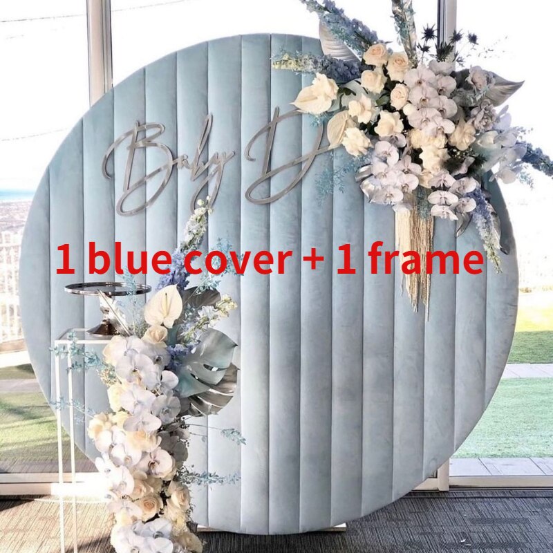 DD Velvet Circle Backdrop Decoration 7ft 3 Color Customizable for Wedding Birthday Event Background Frame Photography Backdrops