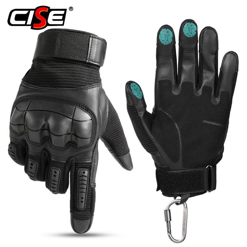 Guantes de cuero PU para pantalla táctil para motocicleta, equipo de protección para Motocross, Moto Bike Racing BMX, guante de dedo completo para hombres y mujeres