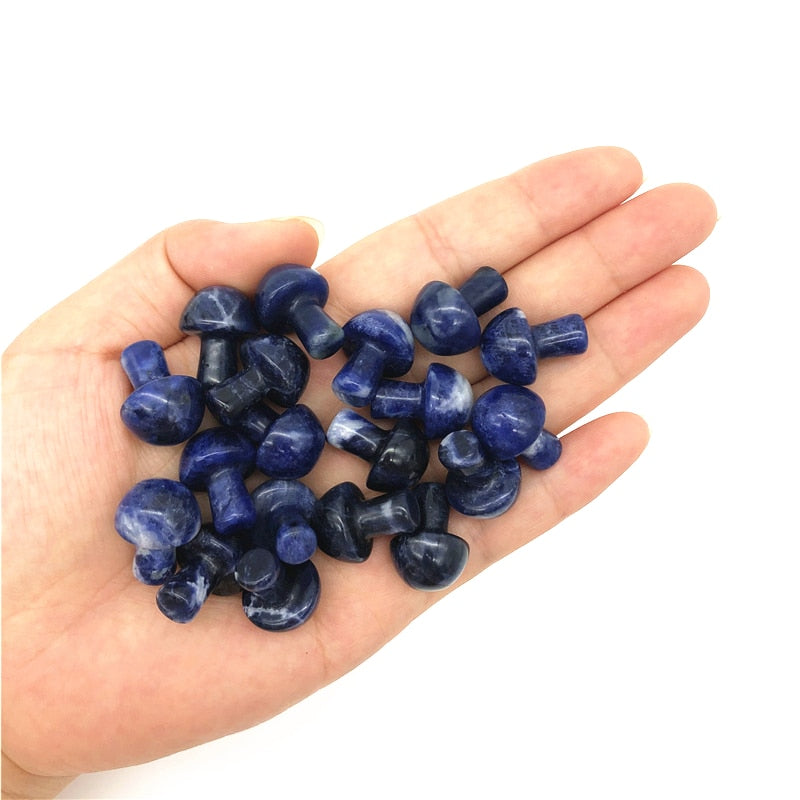 1pc Mini Natural Lapis Lazuli Rhodonite Amethyst Mushroom Quartz Crystal Hand Polished Healing Decoration Natural Quartz Crystal