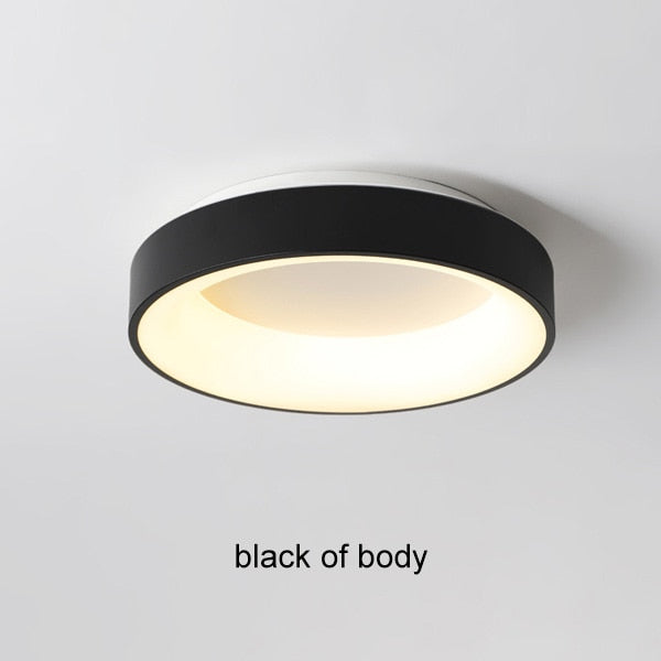 Lámparas de techo Led modernas, accesorios para dormitorio, luces circulares, sala de estar, candelabros negros, lámpara con Control remoto, decoración de estudio