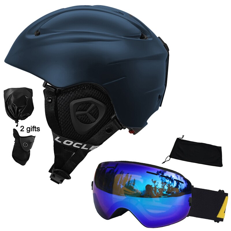 Casco de esquí LOCLE para hombres y mujeres, casco de esquí moldeado integralmente para niños, monopatín, esquí, Snowboard, motocicleta, casco para moto de nieve