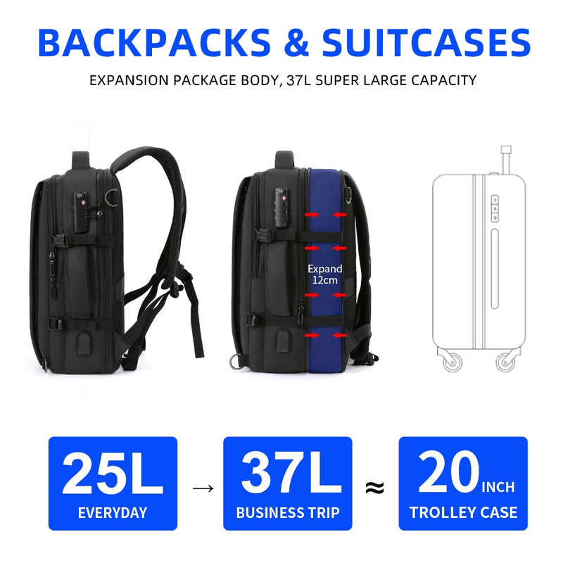 MOYYI Business Travel Double Compartment USB Charging Backpack Multi-Layer with Unique Digital Bag for 15.6 Inch Laptop Backpack