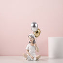Modern Fashion Balloon Girl Figurines Sweet Pink Girls For Room Decor,Chic Distinctive Bithday Gift for Girl,Home Interior Decor