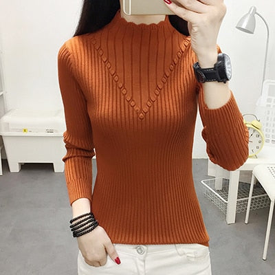 Rollkragenpullover Frauen ziehen Femme Nouveaute 2022 neue gestrickte weibliche Pullover Herbst Pullover Winterkleidung Damen Pullover Mujer